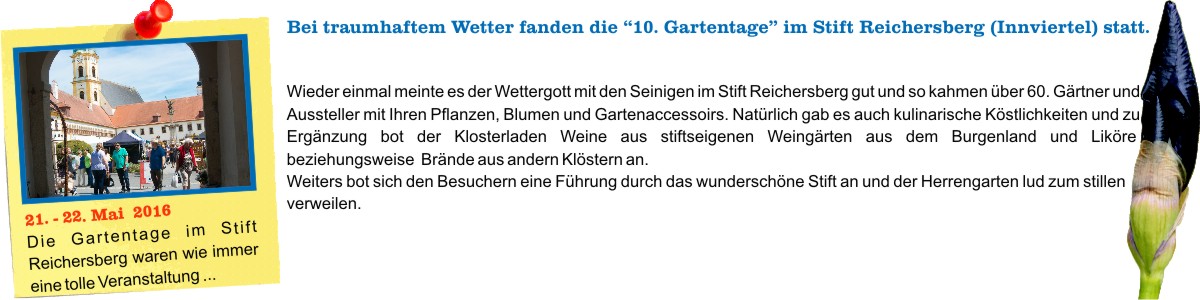O Fotomagazin / Gartentage - Stift Reichersberg 2016